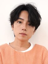 シャドウパーマ　センターパート
