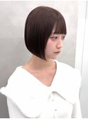 ◎10代20代30代前下がりボブ顔まわりレイヤーブラウンベージュ