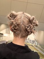 シアン ヘア デザイン(cyan hair design) 【cyan】ニュアンスお呼ばれツインアレンジ