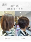 白髪ぼかしハイライト