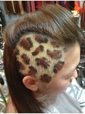 豹柄アート＆キリン柄アートヘアー
