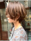 絶壁解消☆イルミナカラー×大人ショートボブ
