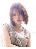 質感軽めの切りっぱなしボブ☆