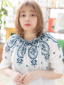 カバーヘア イヴ 戸頭店(COVER HAIR EVE) シースルーバング外国人風ハイトーンカラーa戸頭10代20代30代