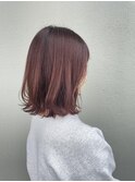 レイヤーボブ×チェリーピンク(ブリーチなし)