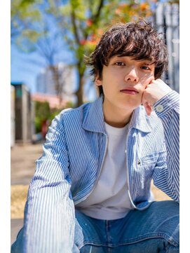 ケアリー 流山おおたかの森(Carelly) ツイストパーマ七三オールバックマッシュウルフスリークショート