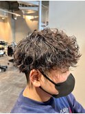 波打ちマッシュパーマ