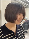 顔まわりプチレイヤー 縮毛矯正