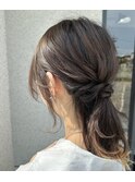 ハーフアップ/巻き髪