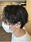 メンズマッシュパーマツイストスパイラルパーマ波巻きパーマ
