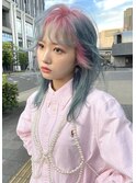 カット ブリーチ デザインカラー ハイトーン 水色 ピンク 名古屋