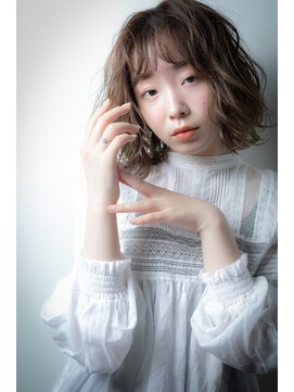 カバーヘア ブリス 川口(COVER HAIR bliss) ミルクティーアッシュくせ毛風ふんわりカールv川口20代30代40代