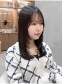 前髪アンブレラカラーこなれミディイメチェンウェーブパーマ