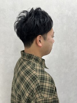 ロウ 札幌(ROW) メンズダークアッシュ/似合わせカット/ツーブロ刈り上げ