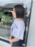 20代30代大人可愛いミニボブダークブラウンアッシュ