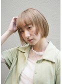 レイヤーボブ/顔周りボブ/ホワイトグレージュ