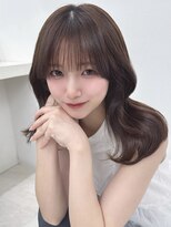 アイトーキョーエス 渋谷(AI TOKYO S)&nbsp;ぱっつんミディアムレイヤーシースルーバングチョコカラー