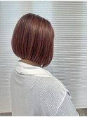 カット、切りっぱなしボブ、ハイライト