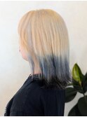 ホワイトカラーにエンドカラーペールブルー【薬師神】