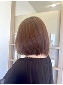 肩上レイヤーボブ＋サーモンピンク