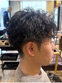 ツーブロックワンカール無造作アップバング