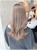 透明感 ブリーチ無しミルクティー