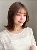 美髪ミルクティーブロンドうるツヤエアリーカール愛され前髪