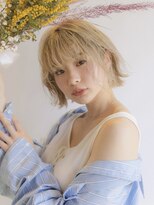 シェル 津山の手店(shel) レイヤーボブ/ハイトーンカラー/ミルクティーベージュ夏カラー