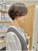 34. ハンサムショート/黒髪ショートボブ/デザインカラー