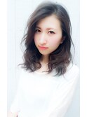 暗髪エアリーセミロング