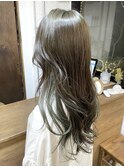 【イヤリングカラー】艶髪韓国風ヘア×オリーブグリーン/恵比寿