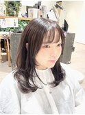 レイヤーカット×ラベンダーブラウン
