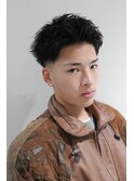 メンズカットニュアンスパーマスパイキーショートフェード0104