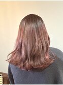 ピンク/暖色/レイヤー/顔まわりカット/髪質改善/カシス