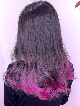 ブレイズヘアー(BLAZEhair) 【ブリーチ2回必須】パープルピンク×エアタッチグラデーション