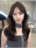 レイヤーロング/韓国レイヤー ショコラブラウンオリーブベージュ