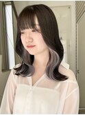 仕事や学校で隠せる！バレないインナーカラーグレージュ　表参道