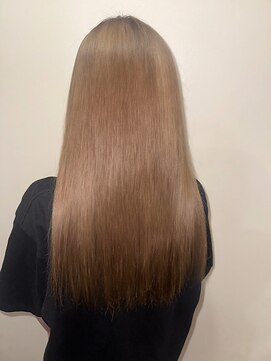 アンククロス 表参道(ANKH CROSS) ケアブリーチカラー/ストレート/ミルクティーベージュ