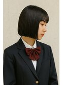 黒髪シルキーワンレンボブ×フルバング