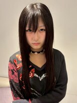 ベレーザ 渋谷(BELEZA) 1457黒髪チャコールグレーミディアムレイヤーバタフライカット