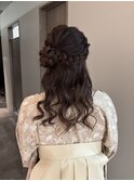 くるみちゃんヘアハーフアップ卒業式袴着付けヘアセット