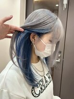 ユウル 横浜(juhl.) デザインカラーシルバーブルーケアブリーチダブルカラー横浜駅
