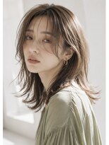 サンク(thank)&nbsp;大人の透明感シルキーオリーブベージュミディレイヤー