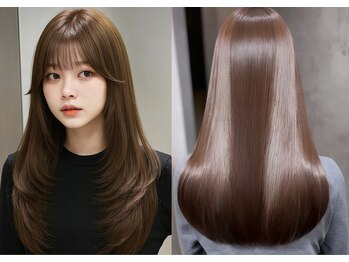 フローラビューティーヘアー(Flora Beauty Hair)の写真/【岡山】《カット+縮毛矯正ストレート¥14000》うねり,乾燥,ダメージ,強いクセ毛も扱いやすいうる艶髪へ