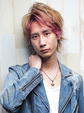 アクティフ(actif) フロントインナーパープル×ワイルドアップバングマッシュ