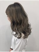 前髪 アンブレラカラー こなれミディ イメチェン ウェーブパーマ