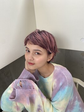 アクアオモテサンドウ(ACQUA omotesando) 束感ショート暖色系ピンクカラー【熊谷安史】３