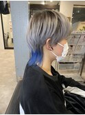 20代30代ウルフインナーカラー立体感小顔丸み乾かすだけ