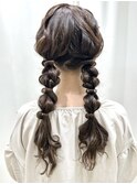 ふわふわツインあみおろし参列ヘア/お呼ばれヘア/結婚式