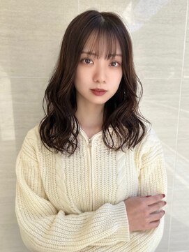 オーロ(ORO) 黒髪ボブルフ小顔ネビージュくびれワンレンオリーブベージュ